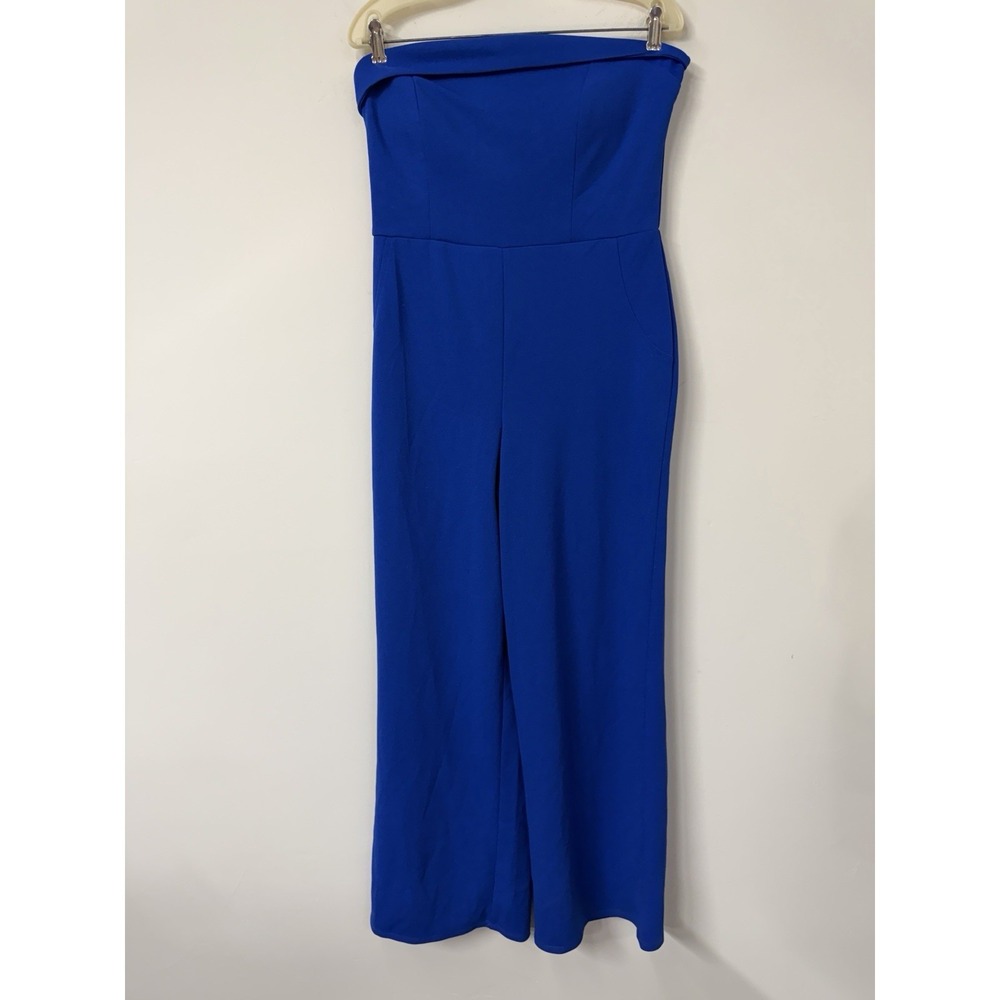 New Crystal Sky Women's Large Royal Blue Strapless Jumpsuit Wide Leg Resort wear
